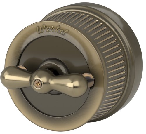 Переключатель-ретро металл Werkel Retro 1-кл. проходной бронза картинка